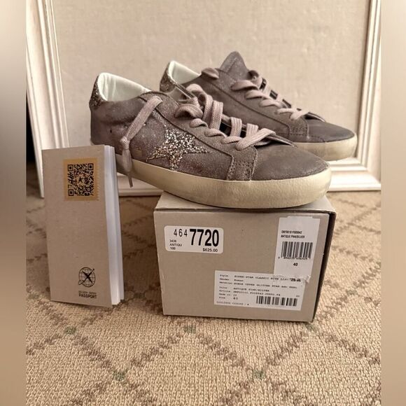 Golden Goose GGDB Private Ed Super Star suede pink leather w glitter sta… - Picture 3 of 16